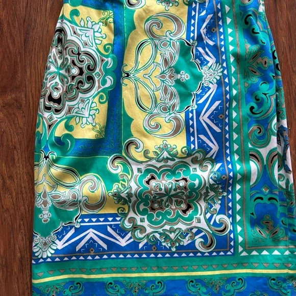 Multicolored Paisley Print Mini Dress Women’s Size Medium Hale Bob - Picture 5 of 14